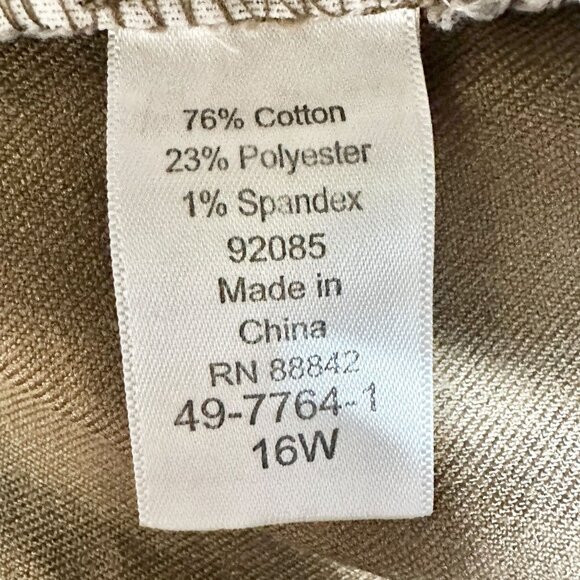 Woman Within Pants Womens Plus Size 16W Beige Bootcut Cotton Blend Stretch - Picture 6 of 8